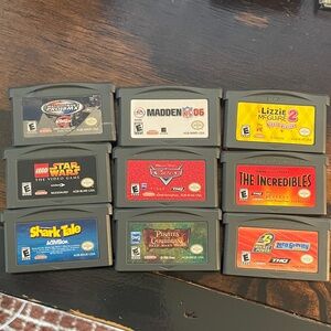 Nintendo Game Boy Advance Cartridge Collection - Gray, Red, Yellow